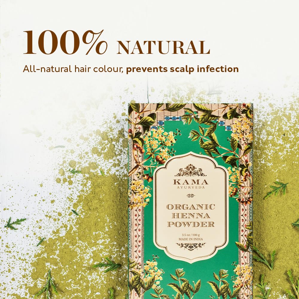 Kama Ayurveda Organic Henna Powder 100g | Natural Brown