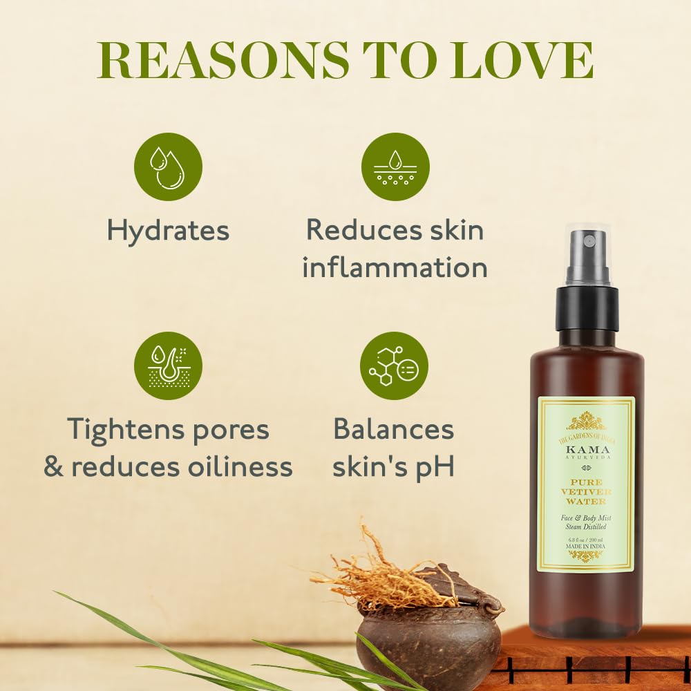 Kama Ayurveda Pure Vetiver Water | Natural Face Mist 50ml