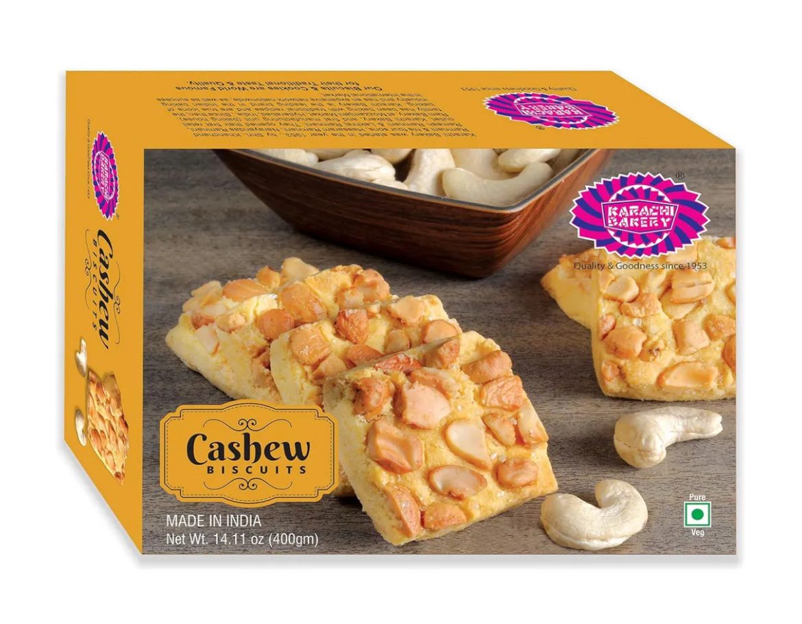 Box of Cashew Biscuits with cashews 