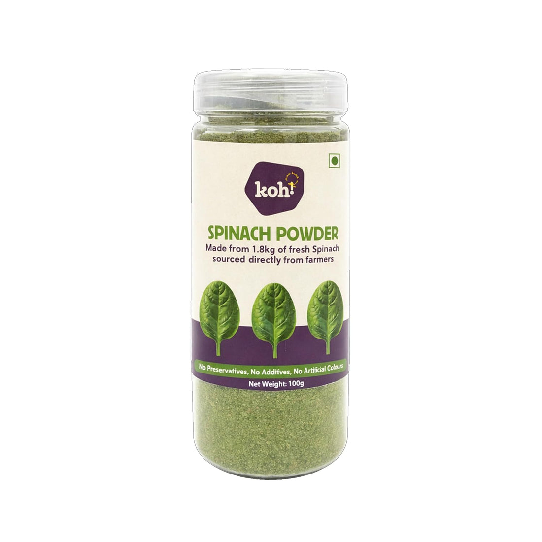 Koh 100% Pure Spinach Powder - 100g 