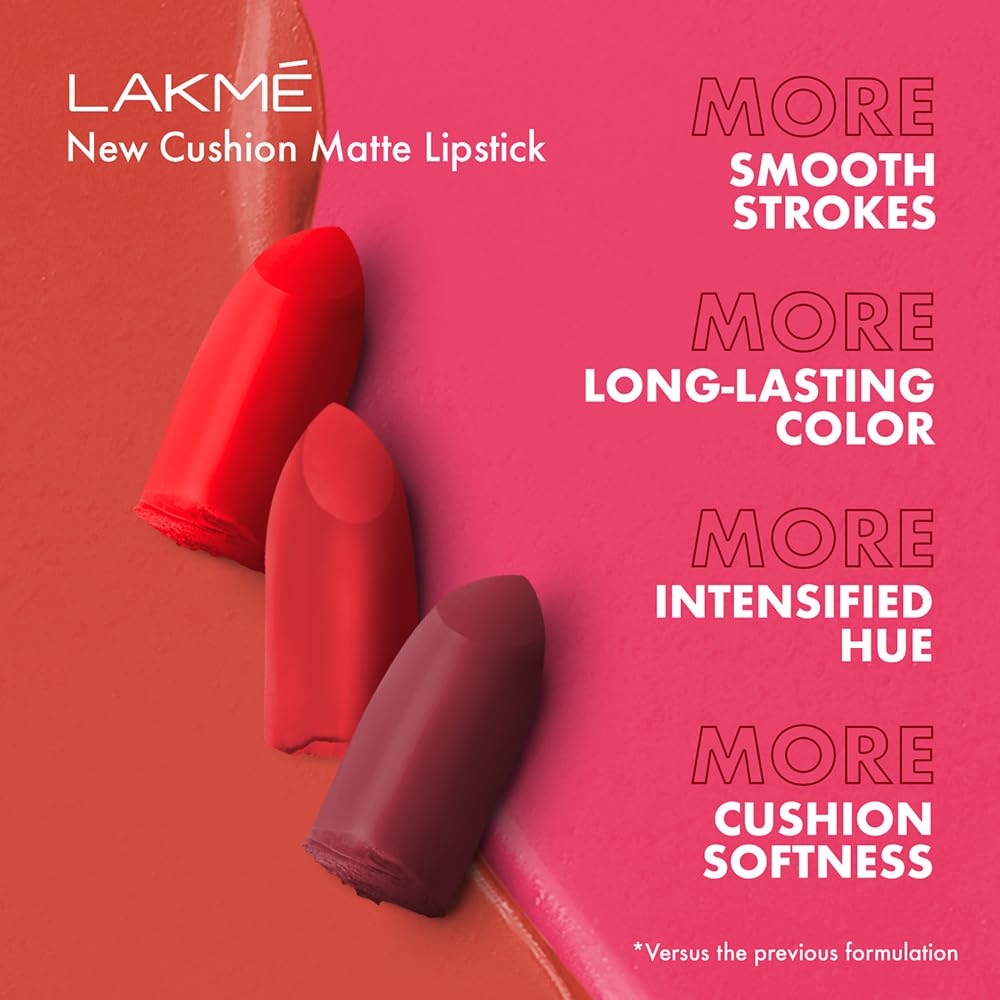 LAKMÉ Cushion Matte Lipstick Red Bombshell – Soft Matte Finish