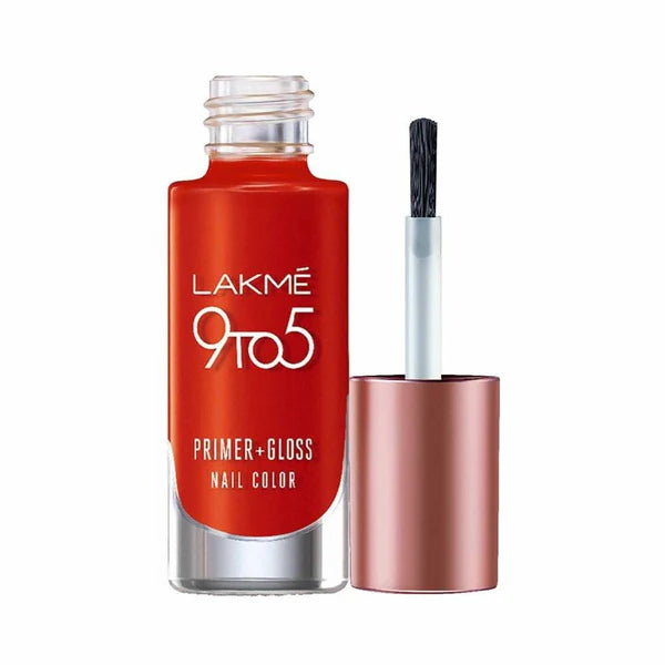 Lakme 9 To 5 Primer + Gloss Nail Colour – Cherry Red