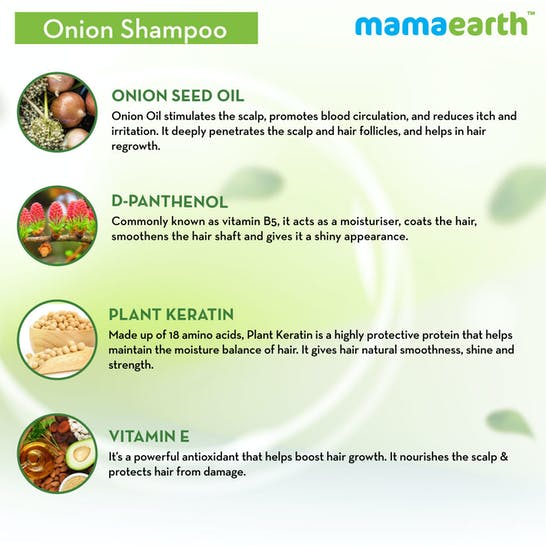 Mamaearth Onion Shampoo for Hair Fall Care – 180 ml