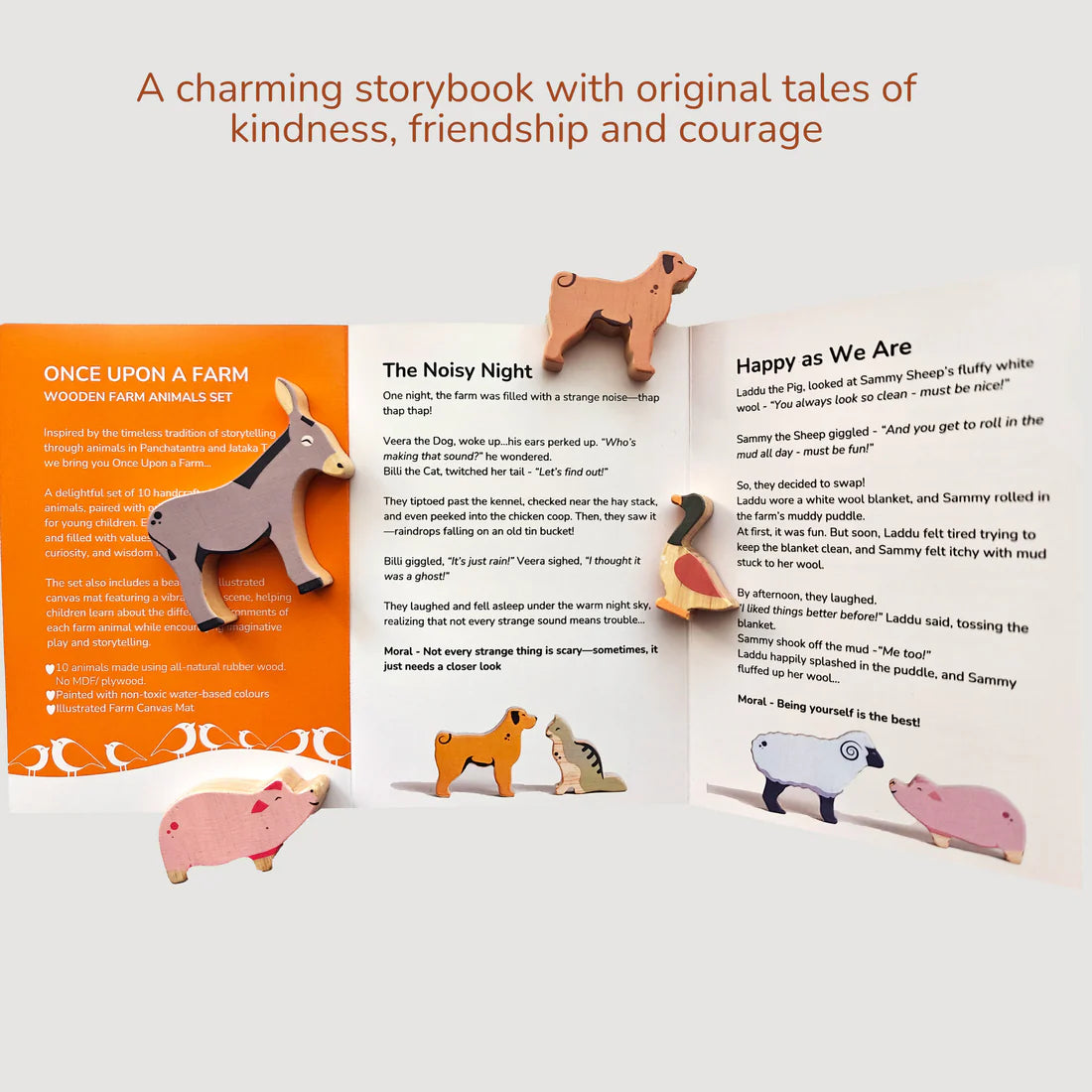 Gubbachhi  Once Upon A Farm - 10 Animals, 8 Peg Dolls, Play Mat & Story Booklet