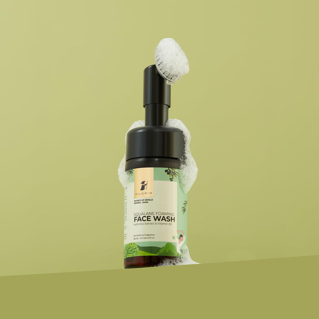 PILGRIM Squalane Foaming Face Wash 120ml | Hydrating Cleanser