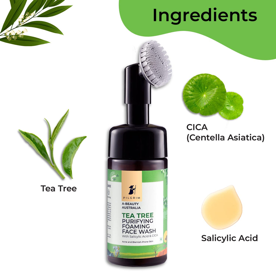 PILGRIM Tea Tree Face Wash 120ml | Acne & Oily Skin