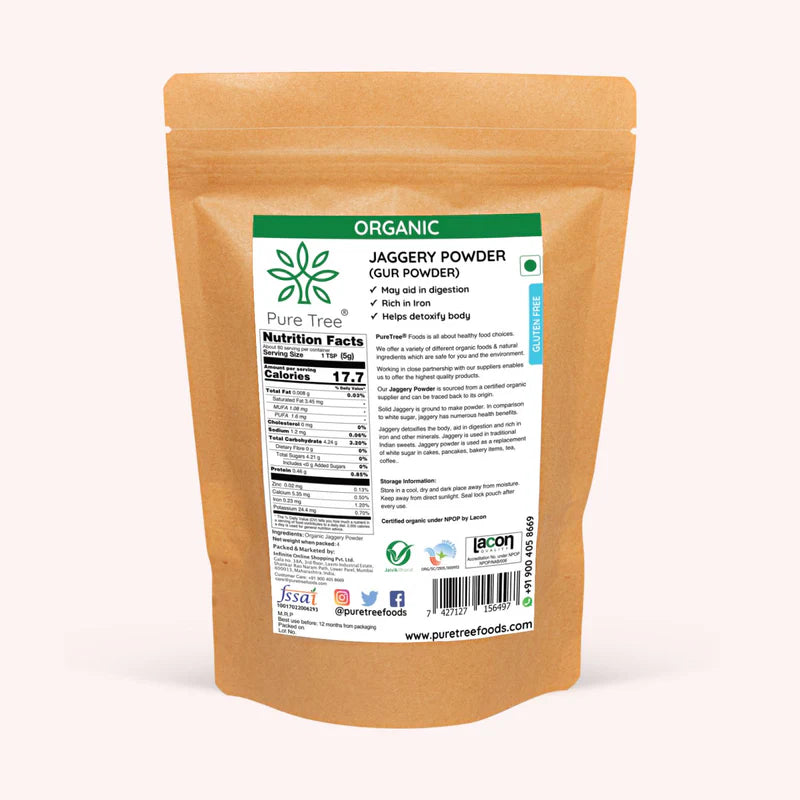 Pure Tree Organic Jaggery Powder | Gur Shakkar Powder