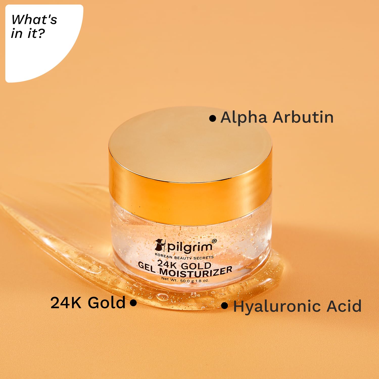 Pilgrim 24K Gold Gel Moisturizer 50gm | Glow & Hydration