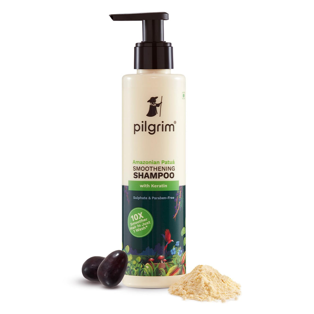Pilgrim Patuá & Keratin Smoothening Shampoo for Frizz-Free Hair
