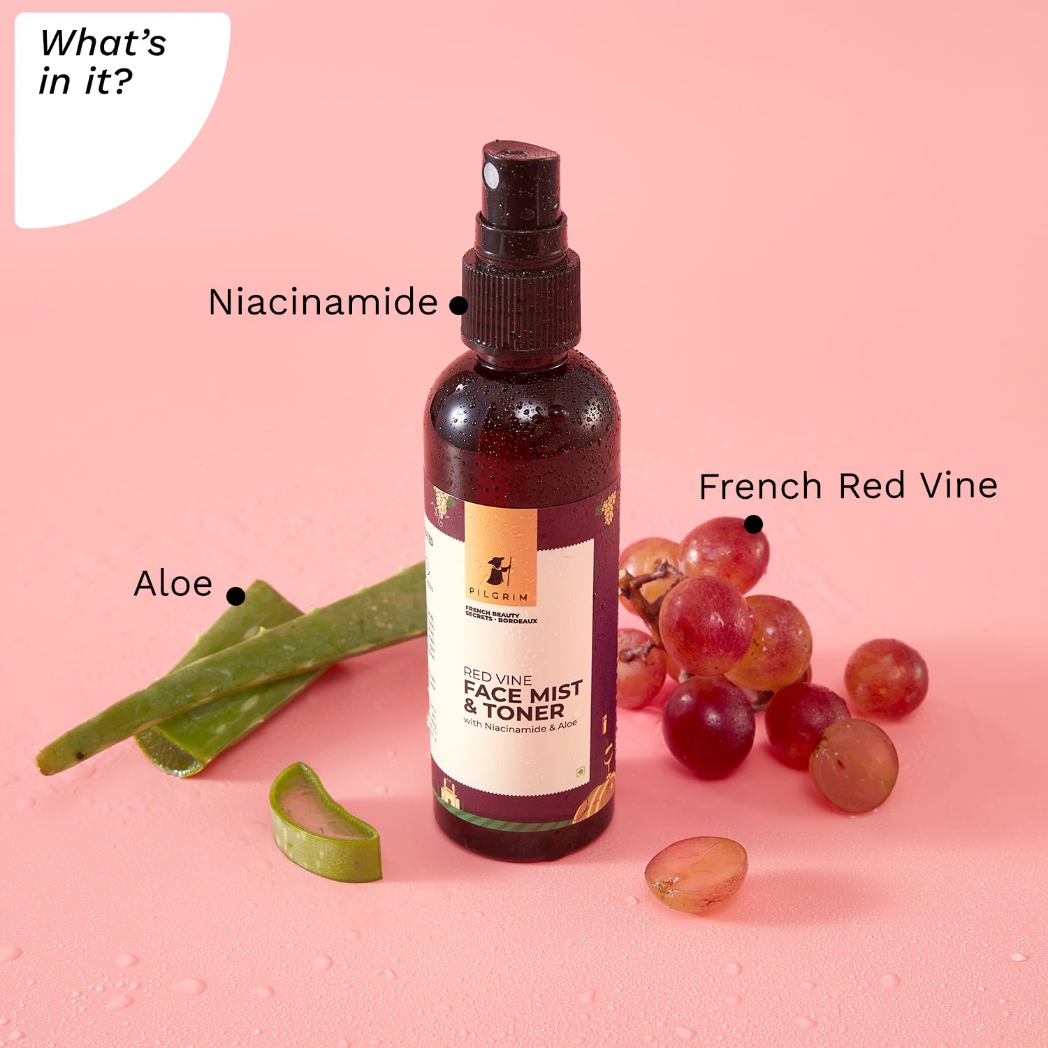 Pilgrim Red Vine Alcohol-Free Toner & Face Mist Spray