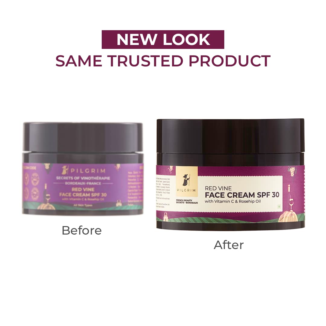 Pilgrim Red Vine Face Cream SPF 30 50g | Glow & Protection