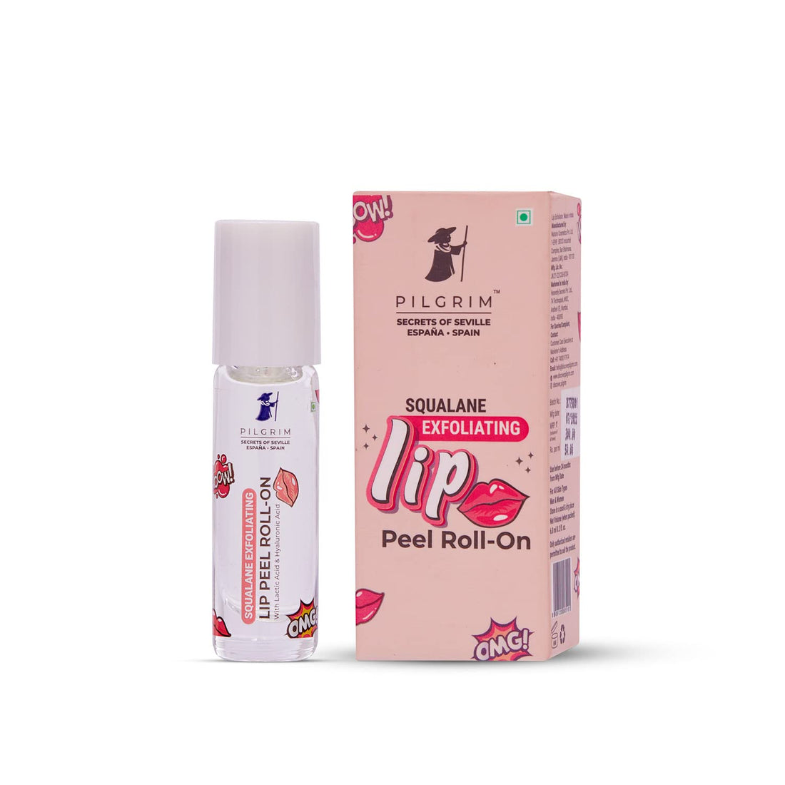 Pilgrim Squalane Lip Peel Roll-On for Soft, Glossy Lips