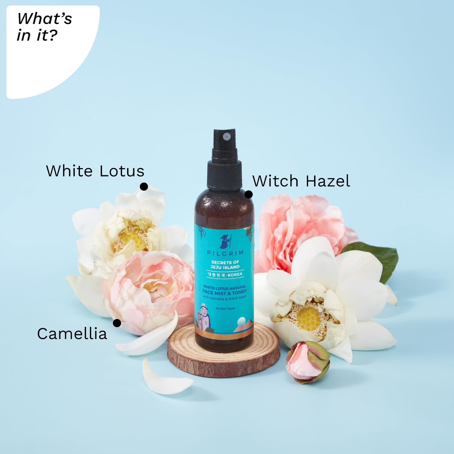 Pilgrim White Lotus Face Mist & Toner 100ml | Glow & Tighten