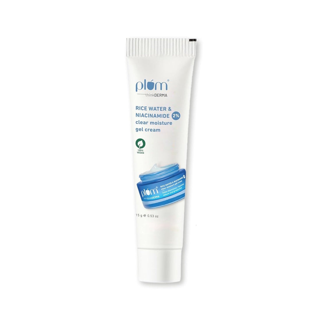 Plum Gel Cream Moisturizer 15g | 2% Niacinamide & Rice Water