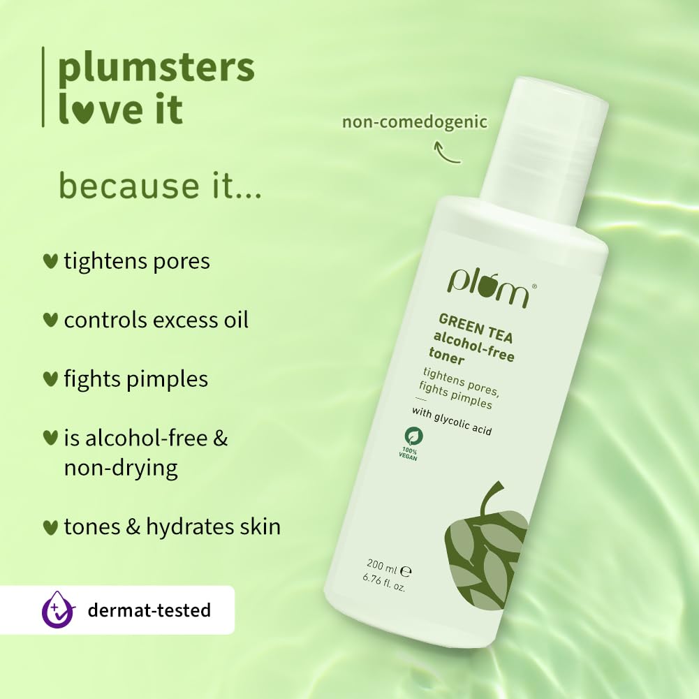 Plum Green Tea Face Toner with Glycolic Acid 200ml