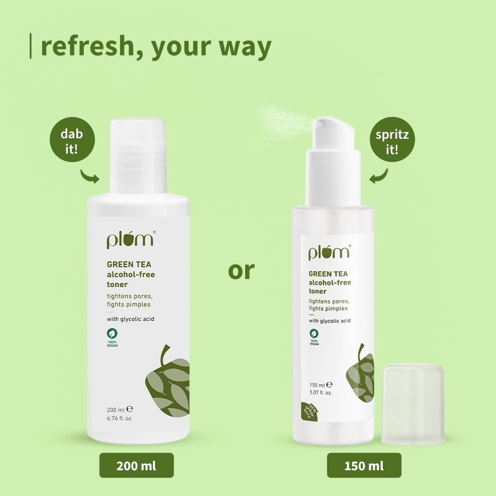 Plum Green Tea Face Toner with Glycolic Acid 200ml