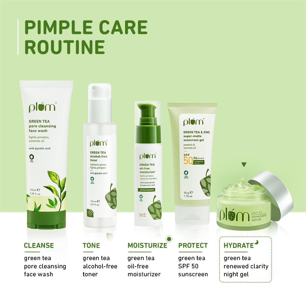 Plum Green Tea Night Gel 50ml | Clear, Hydrated Skin