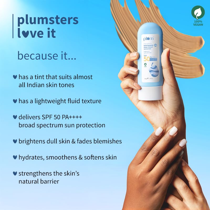 Plum Rice Water & Niacinamide Tinted Sunscreen SPF 50 50g