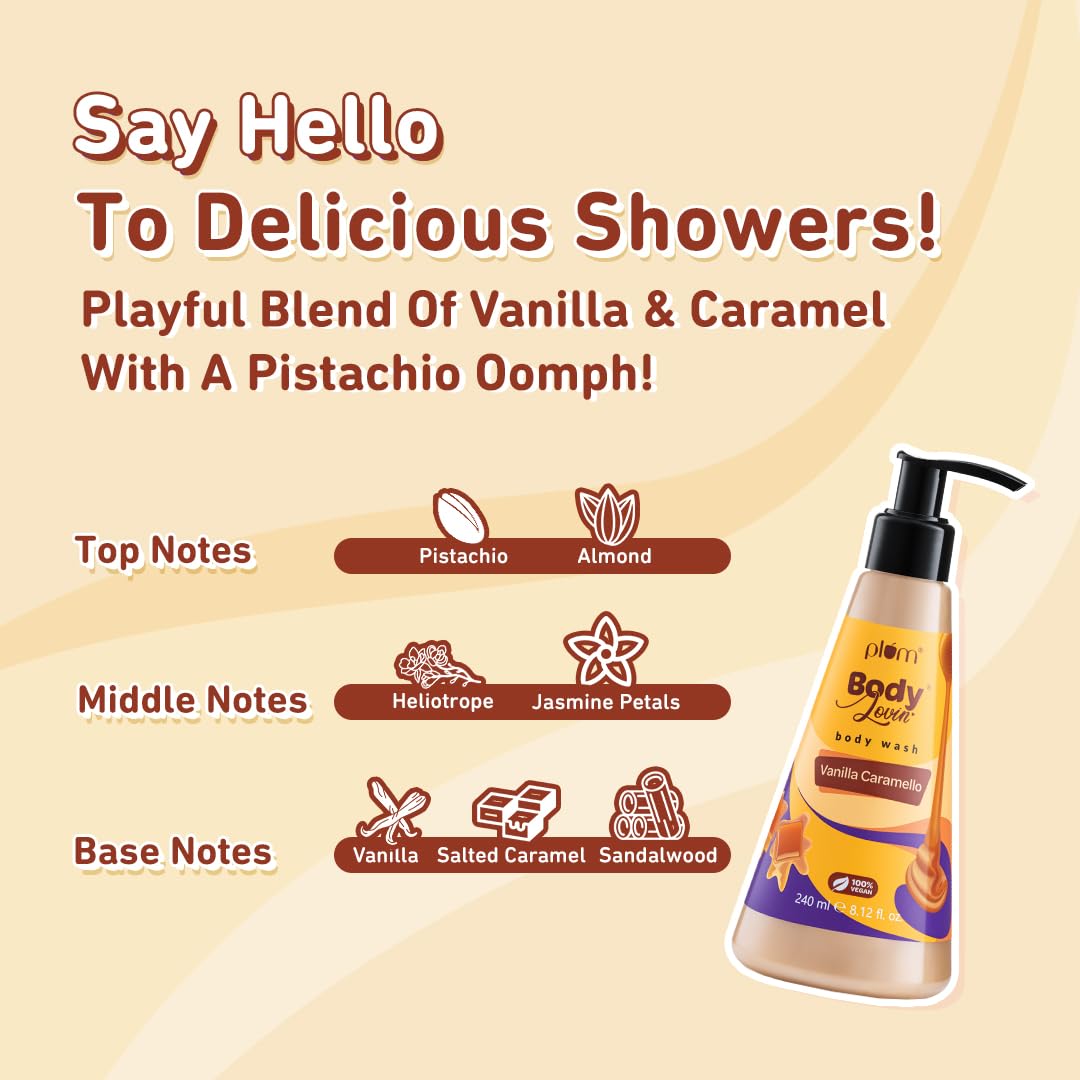 Plum Vanilla Caramello Body Wash 240ml | Sweet & Soft