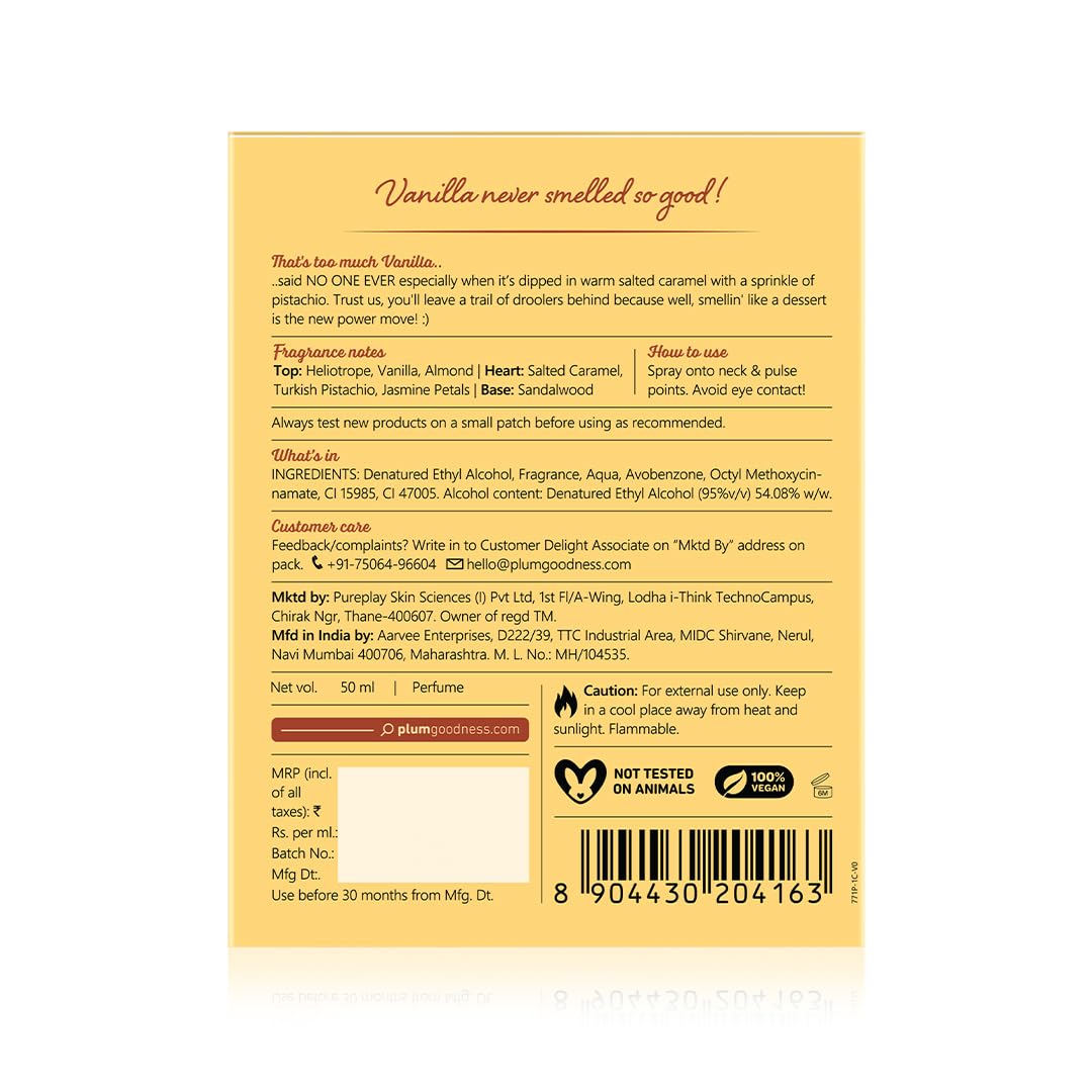 Plum Vanilla Caramello Eau De Parfum 50ml | Long Lasting