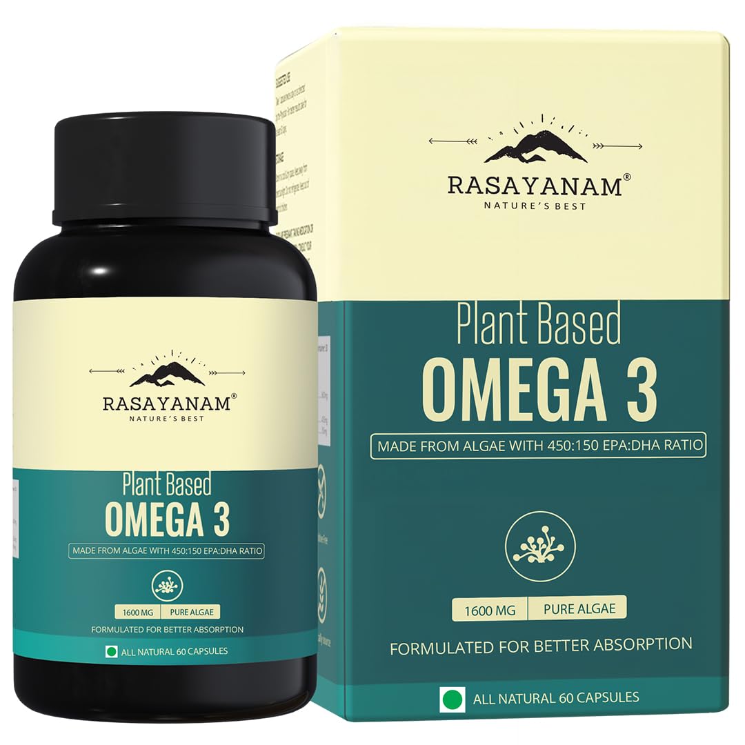 Rasayanam Plant Based Omega-3 Capsules, 1600mg - 60 capsules 