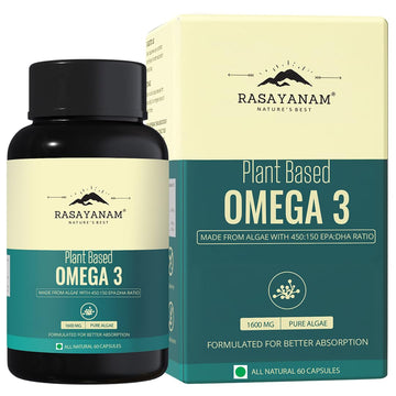 Rasayanam Plant Based Omega-3 Capsules, 1600mg - 60 capsules 