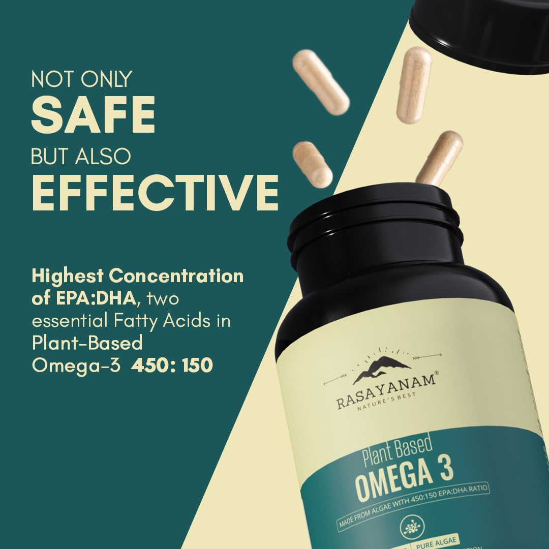 Rasayanam Plant Based Omega-3 Capsules, 1600mg - 60 capsules 