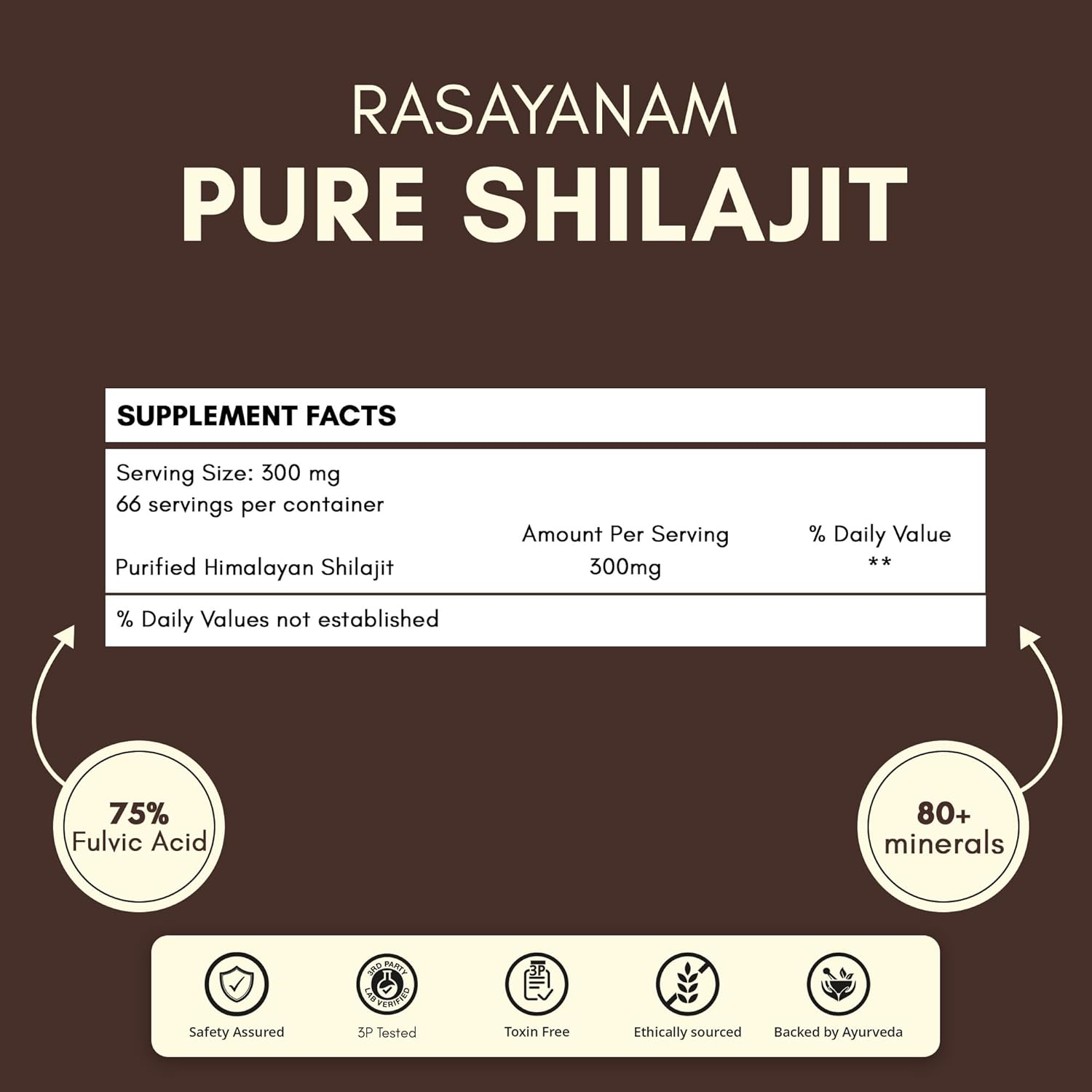Rasayanam Pure Original Himalayan Shilajit/Shilajeet Resin 20g 