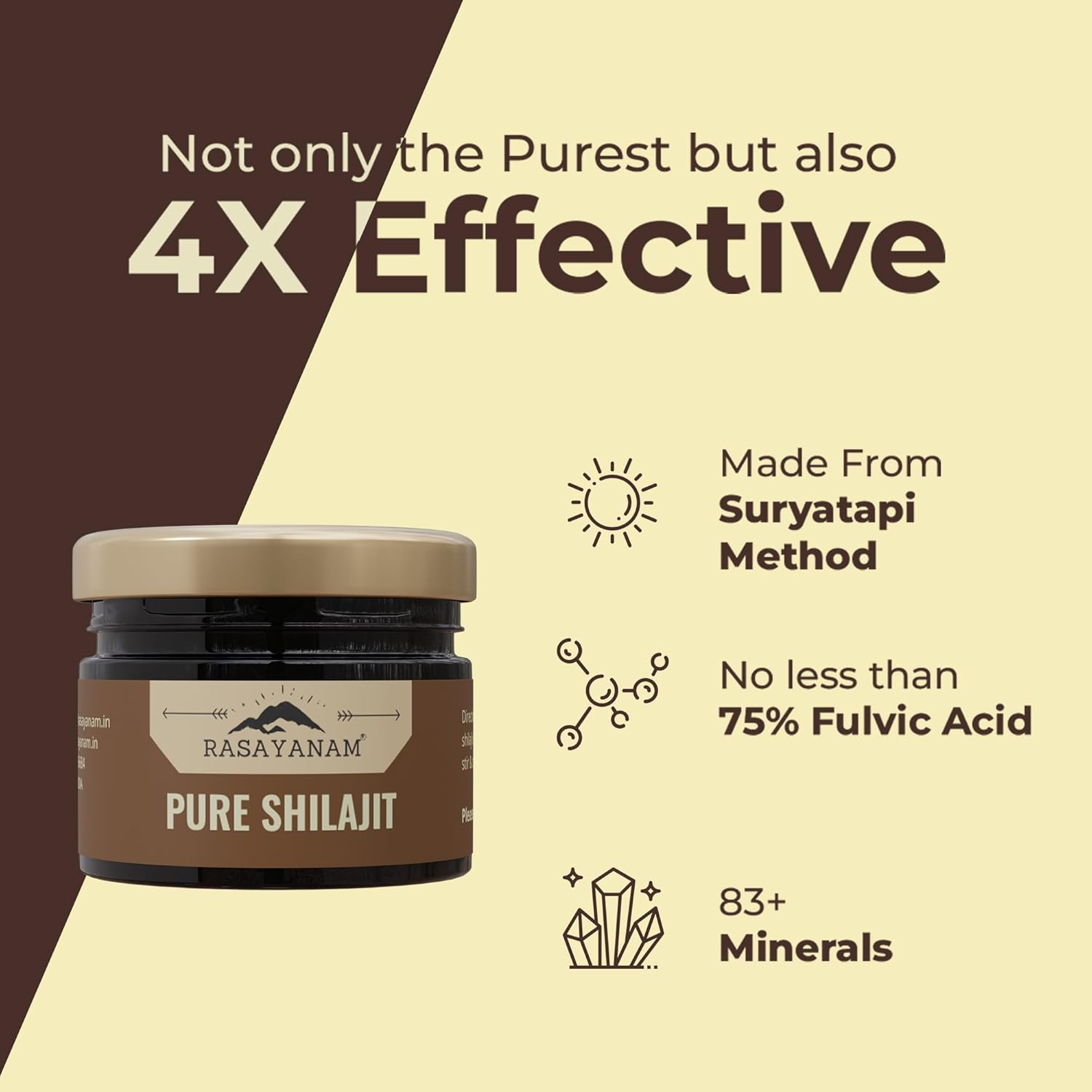 Rasayanam Pure Original Himalayan Shilajit/Shilajeet Resin 20g 
