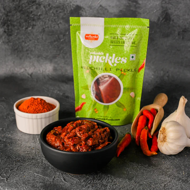 Vellanki Red Chilli Pickle - with Garlic