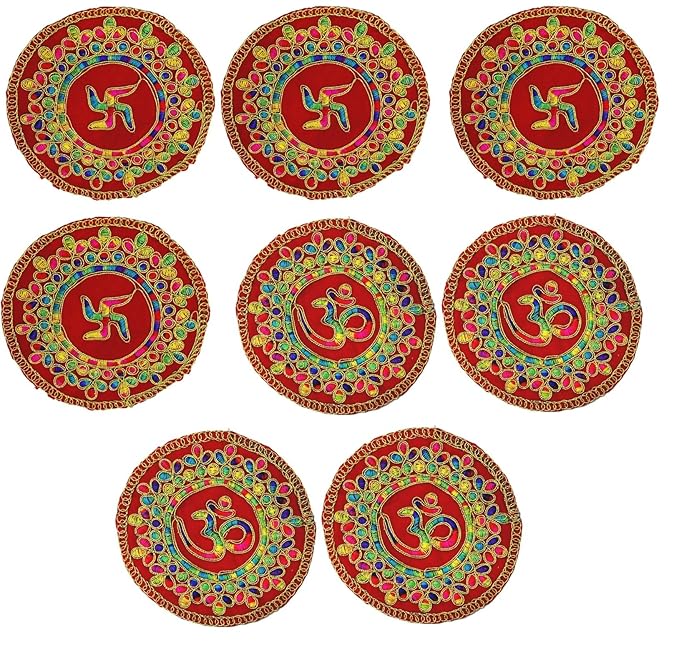Red Velvet Om Swastik Aasan 