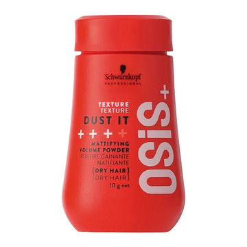 Red container of Schwarzkopf Osis+ Dust It powder on a white background