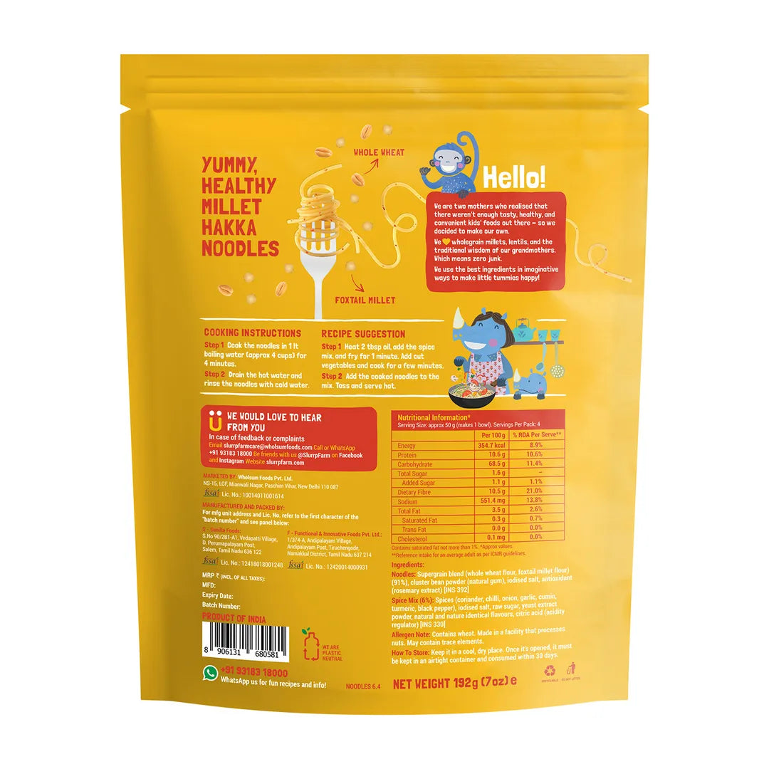 Slurrp Farm Millet Noodles -Classic Masala,No Maida and Not Fried