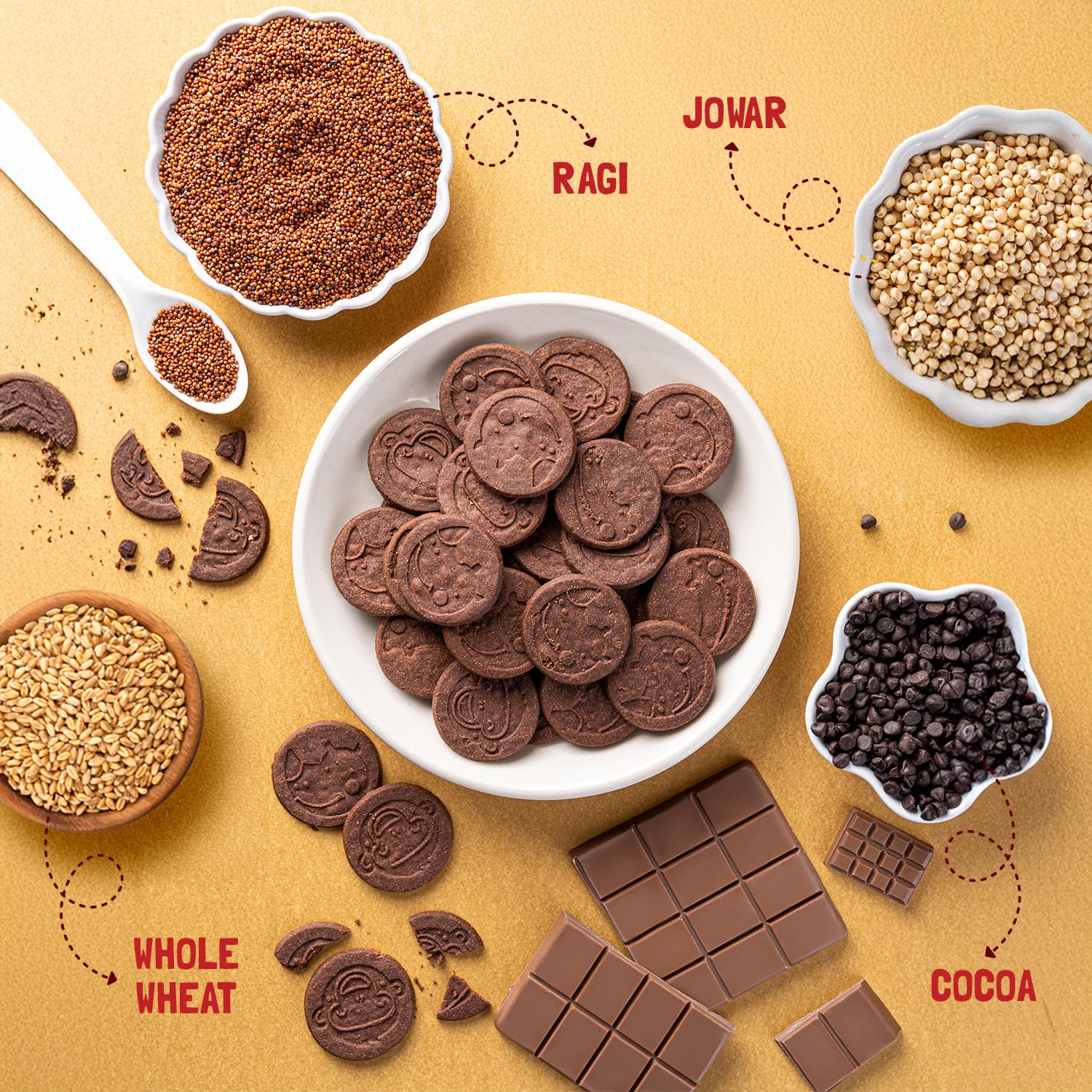 Slurrp Farm No Maida No Refined Sugar Choco Ragi Cookies |  88g