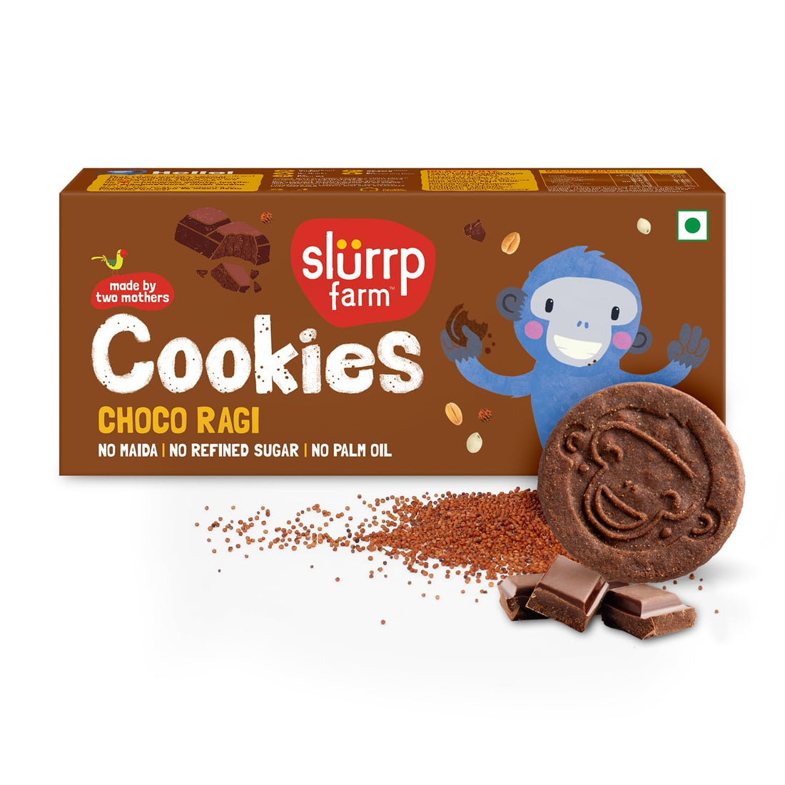 Slurrp Farm No Maida No Refined Sugar Choco Ragi Cookies |  88g