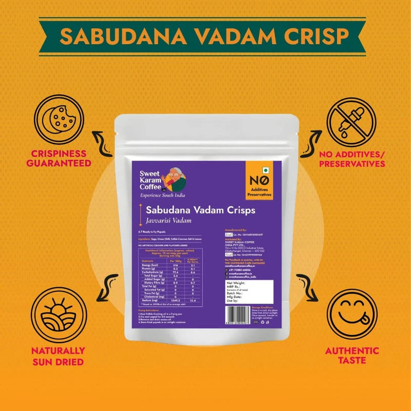 Sweet Karam Coffee Javvarisi Vadam | Sabudana Papad Crisp