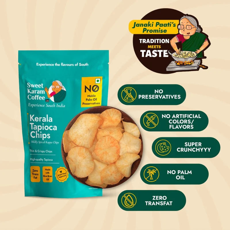 Sweet Karam Coffee Kerala Tapioca (Kappa) Chips
