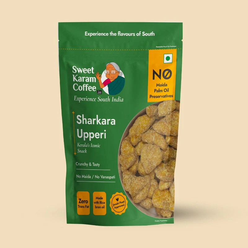 Sweet Karam Coffee Sharkara Upperi | Banana Jaggery Chips