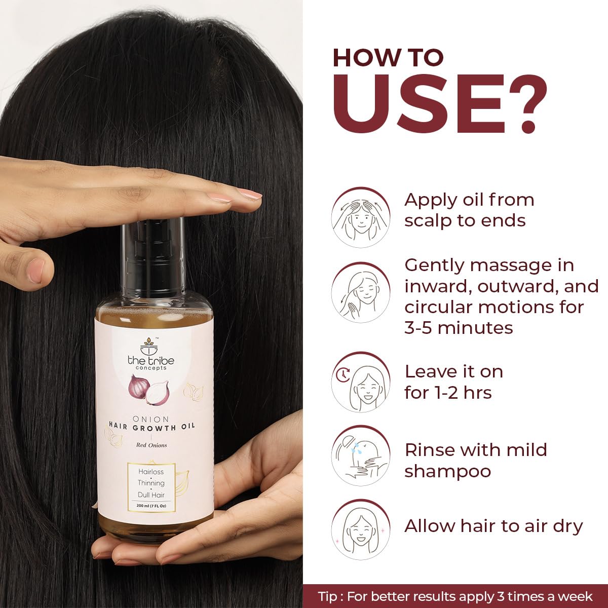 Tribe Concepts Onion Hair Oil – Hair Growth & Control 200ml