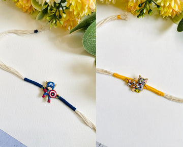 Captain America & Tom - Jerry Rakhi [Pack of 2]