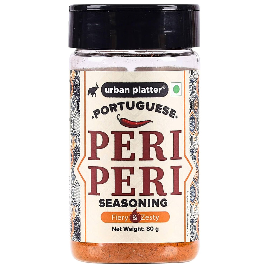 Jar of Urban Platter Portuguese Peri Peri seasoning on a white background