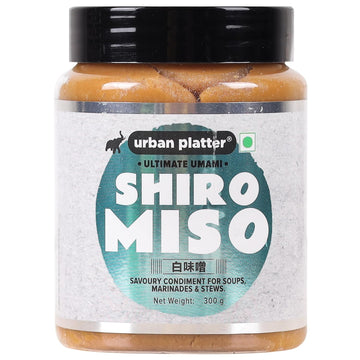 Jar of Shiro Miso with 'urban platter' label on a white background
