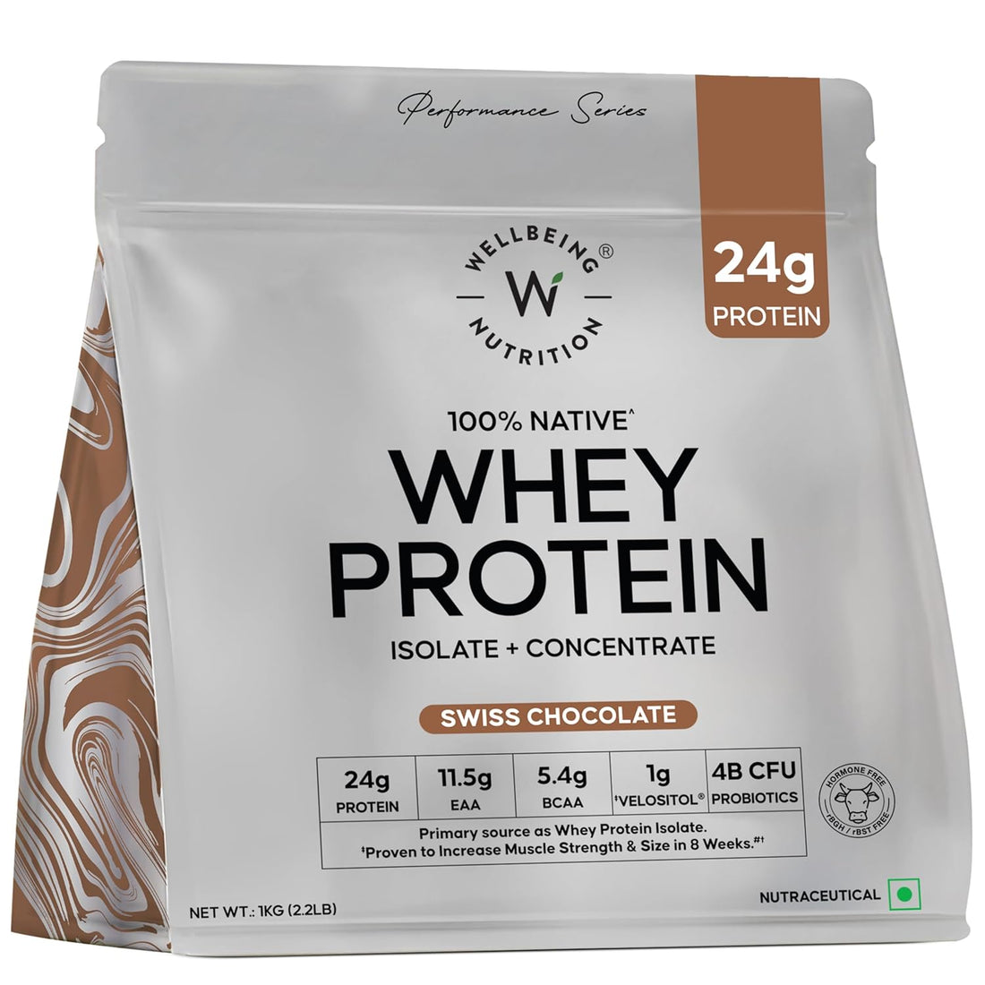 Wellbeing Nutrition Whey Protein 1Kg Swiss Choco Boost