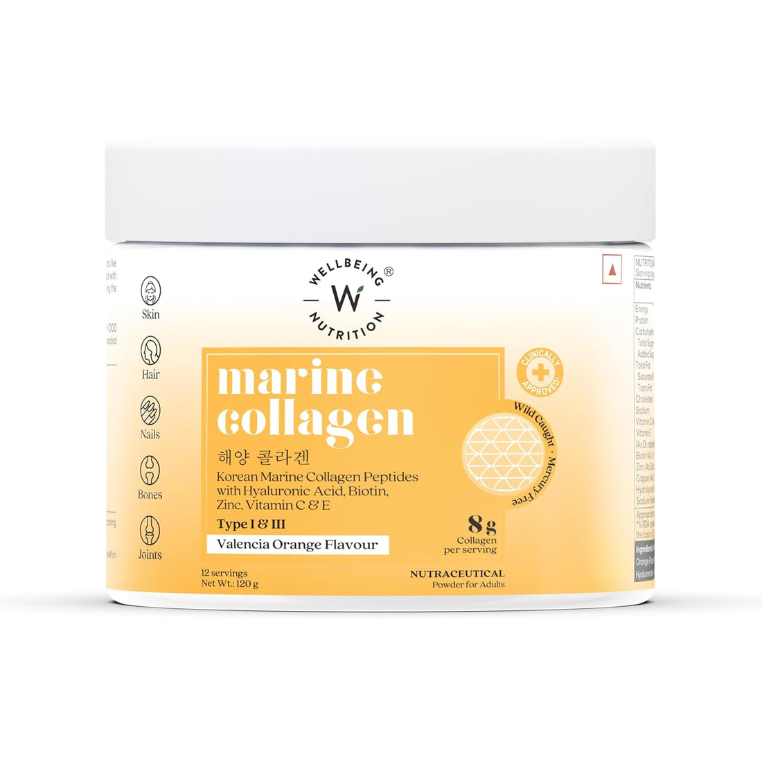 Wellbeing Pure Marine Collagen 120g Valencia Orange