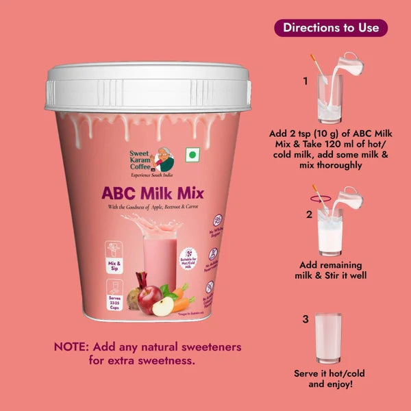 ABC (Apple, Beetroot, Carrot) Milk Mix