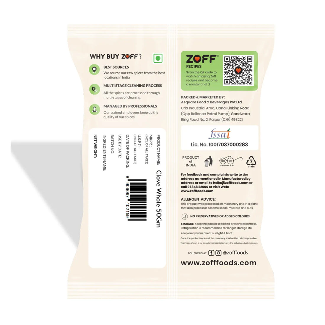 ZOFF Foods Clove Whole / Laung - 50 g