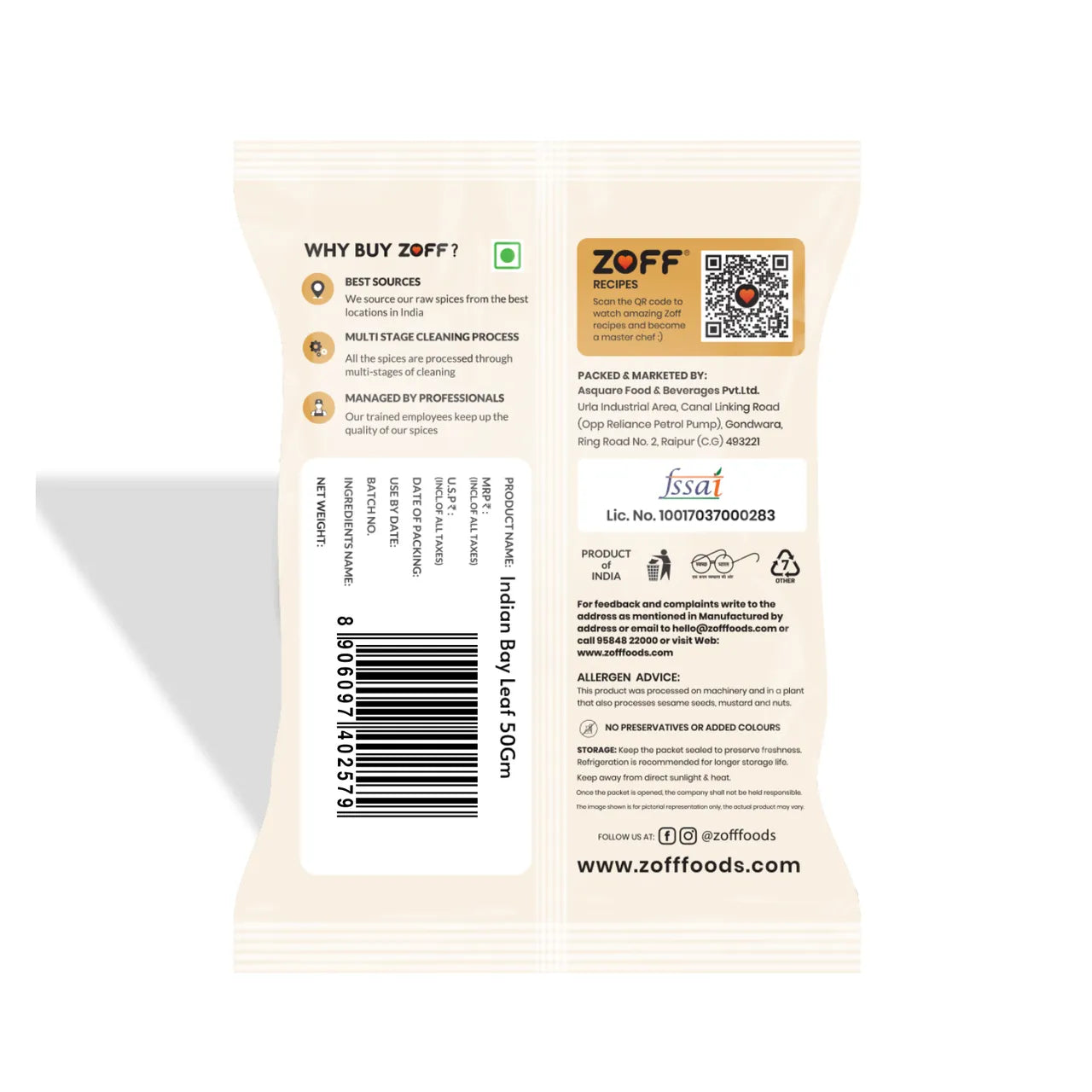 ZOFF Indian Bay Leaf - Tej Patta-50 g