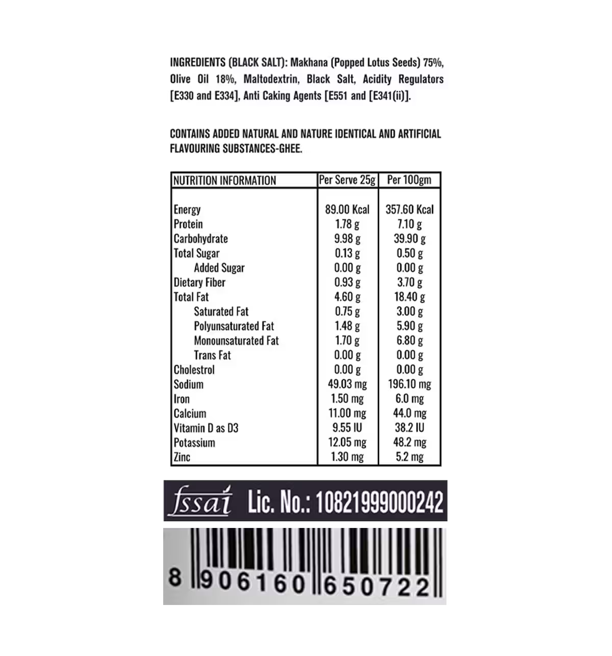 MR. MAKHANA Fox Nuts Black Salt