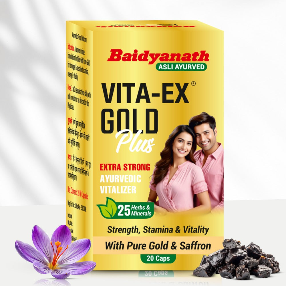 Baidyanath Vita Ex Gold Plus Capsules pack detail