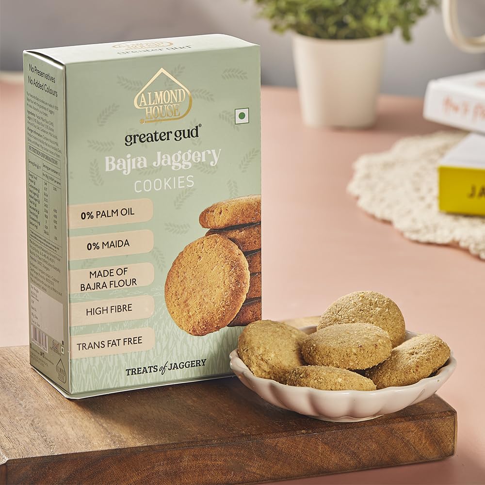 Almond House Bajra Jaggery Cookies - 250 G